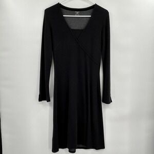 Horny Toad Womens‎ Tencel Lyocell Long Sleeve Dress Size Small Gray Faux Wrap
